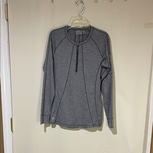 NWOT Athleta Heathered Gray 1/4 Zip-Up, Long Sleeves Active Top SZ Small